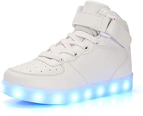 7 Farben LED Schuhe USB Aufladen Leuchtschuhe Licht Blinkschuhe Leuchtende Sport Sneaker Light up Turnschuhe Damen Herren Kinder Shoes von Small garlic