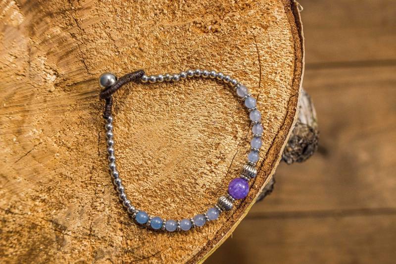 Armband Perlen/Lila Und Blau/Silber Perlen von SmallShedStore