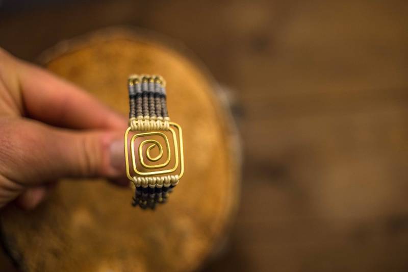 Mikro Makramee Armband Geflochten Heather Grau/Grau von SmallShedStore