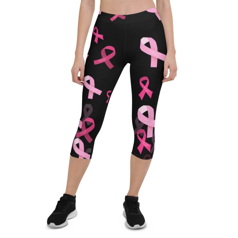 Brustkrebs Capri Leggings Bewusstsein Überlebender Unterstützen von SmallStepsCelebrate