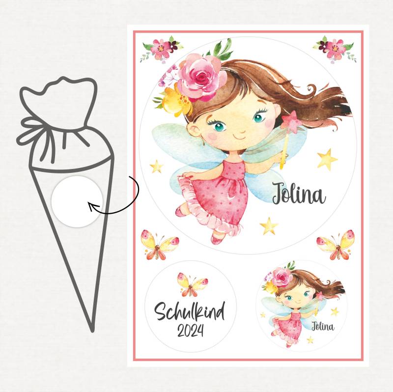 Applikation Aufnäher Schultüte Personalisiert Mit Name, Fee von SmallTreasuresDE