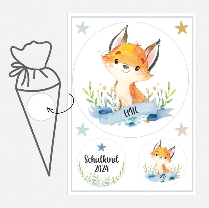 Applikation Aufnäher Schultüte Personalisiert Mit Name, Fuchs von SmallTreasuresDE