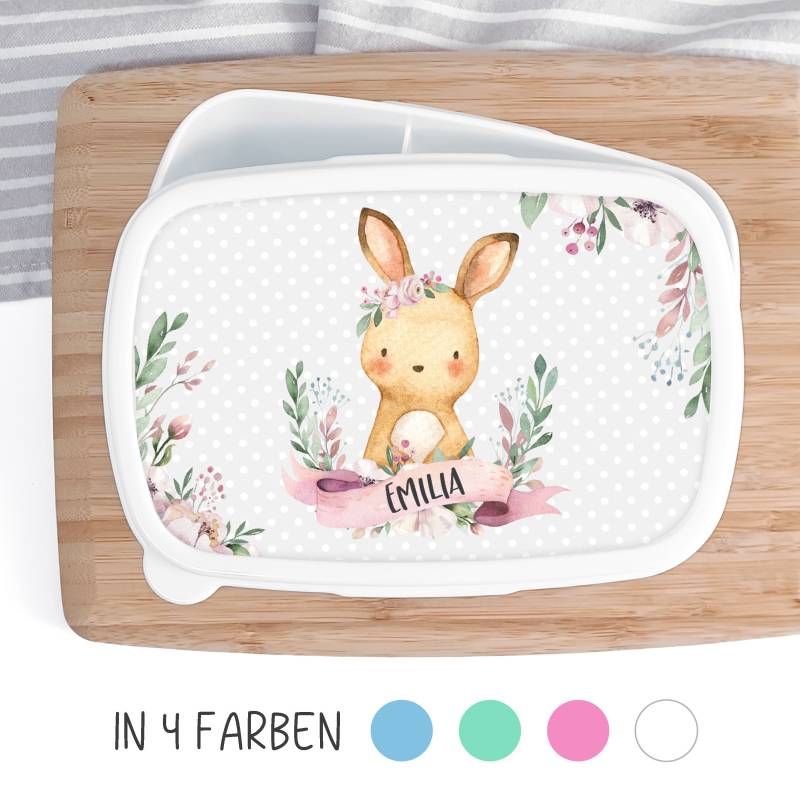 Brotdose Hase Für Kinder Mit Namen, Brotbox Lunchbox Personalisiert von SmallTreasuresDE