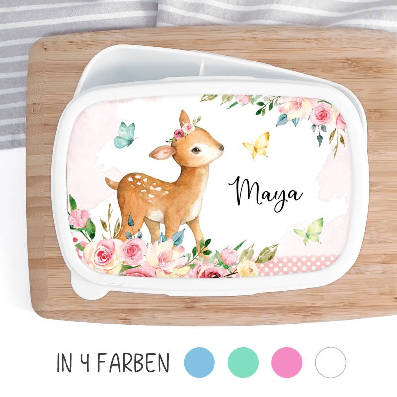 Brotdose Reh Für Kinder Mit Namen, Brotbox Lunchbox Personalisiert von SmallTreasuresDE