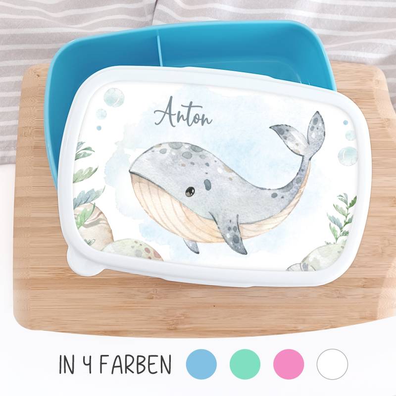 Brotdose Wal Für Kinder Mit Namen, Brotbox Lunchbox Personalisiert von SmallTreasuresDE