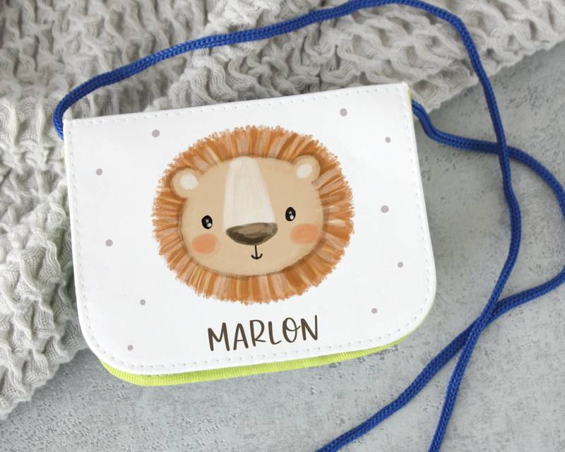 Brustbeutel Löwe Für Kinder Personalisiert Geldbörse Portmonee von SmallTreasuresDE