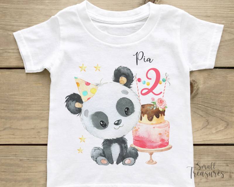 Geburtstagsshirt Personalisiert, Geburtstag Mädchen Pandabär T-Shirt Tshirt von SmallTreasuresDE
