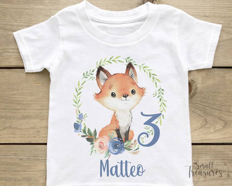Geburtstagsshirt Personalisiert Jungs Fuchs T-Shirt Tshirt von SmallTreasuresDE
