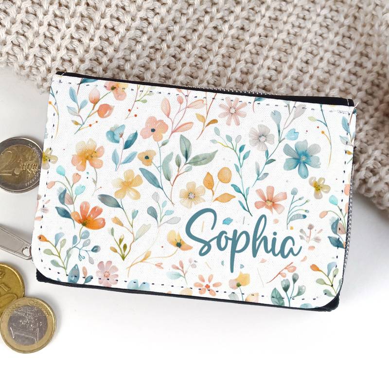 Geldbörse Für Kinder Blumen Portmonee Personalisiert Mit Name von SmallTreasuresDE