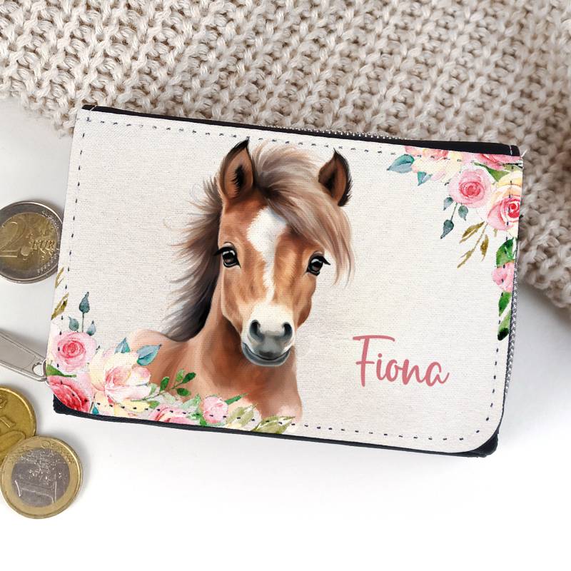 Kinder Geldbörse Pony Pferd Portmonee Personalisiert Mit Name von SmallTreasuresDE