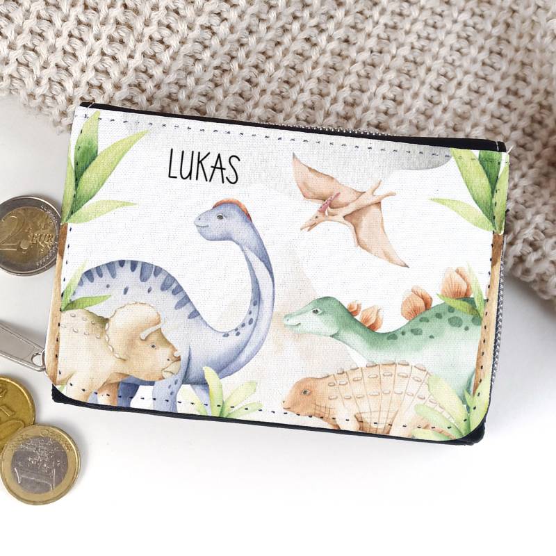 Kinder Geldbörse Portmonee Personalisiert Mit Name Dinos von SmallTreasuresDE