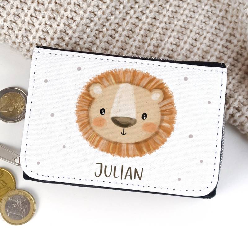 Kinder Geldbörse Portmonee Personalisiert Mit Name Löwe von SmallTreasuresDE