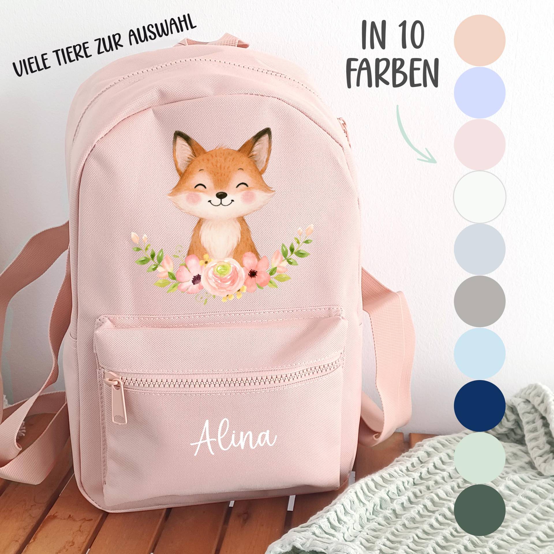 Kindergartenrucksack Tiere, Kindergartentasche Personalisiert, Farbauswahl, Geschenkidee Für Kinder, Viele Motive Kindergartenrucksack Tiere, Kindergartentasche Personalisiert, Farbauswahl, Geschenkidee Für Kinder, Viele Motive von SmallTreasuresDE
