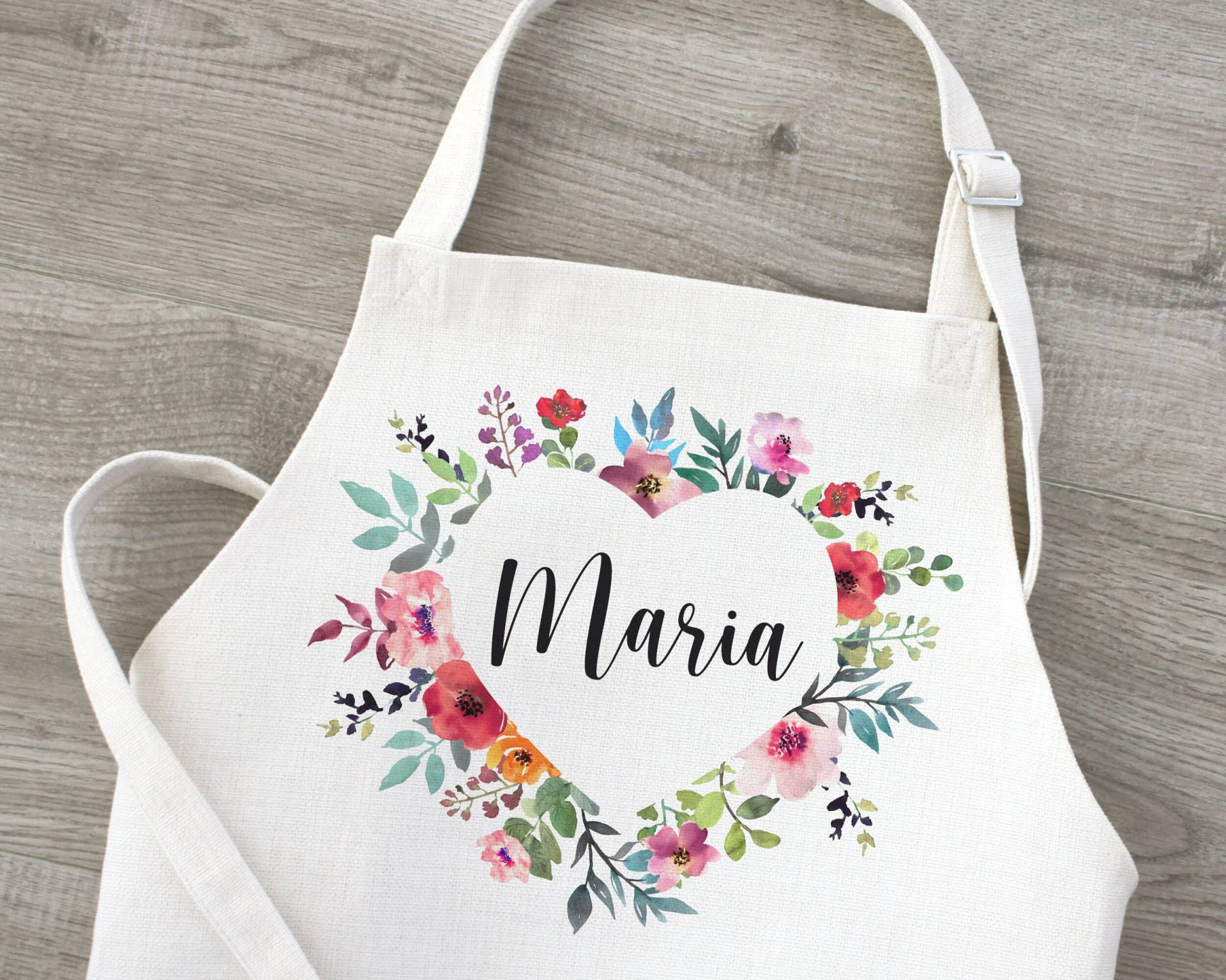 Schürze Blumenherz Mit Name, Geschenk Für Mama, Muttertag, Muttertagsgeschenk von SmallTreasuresDE