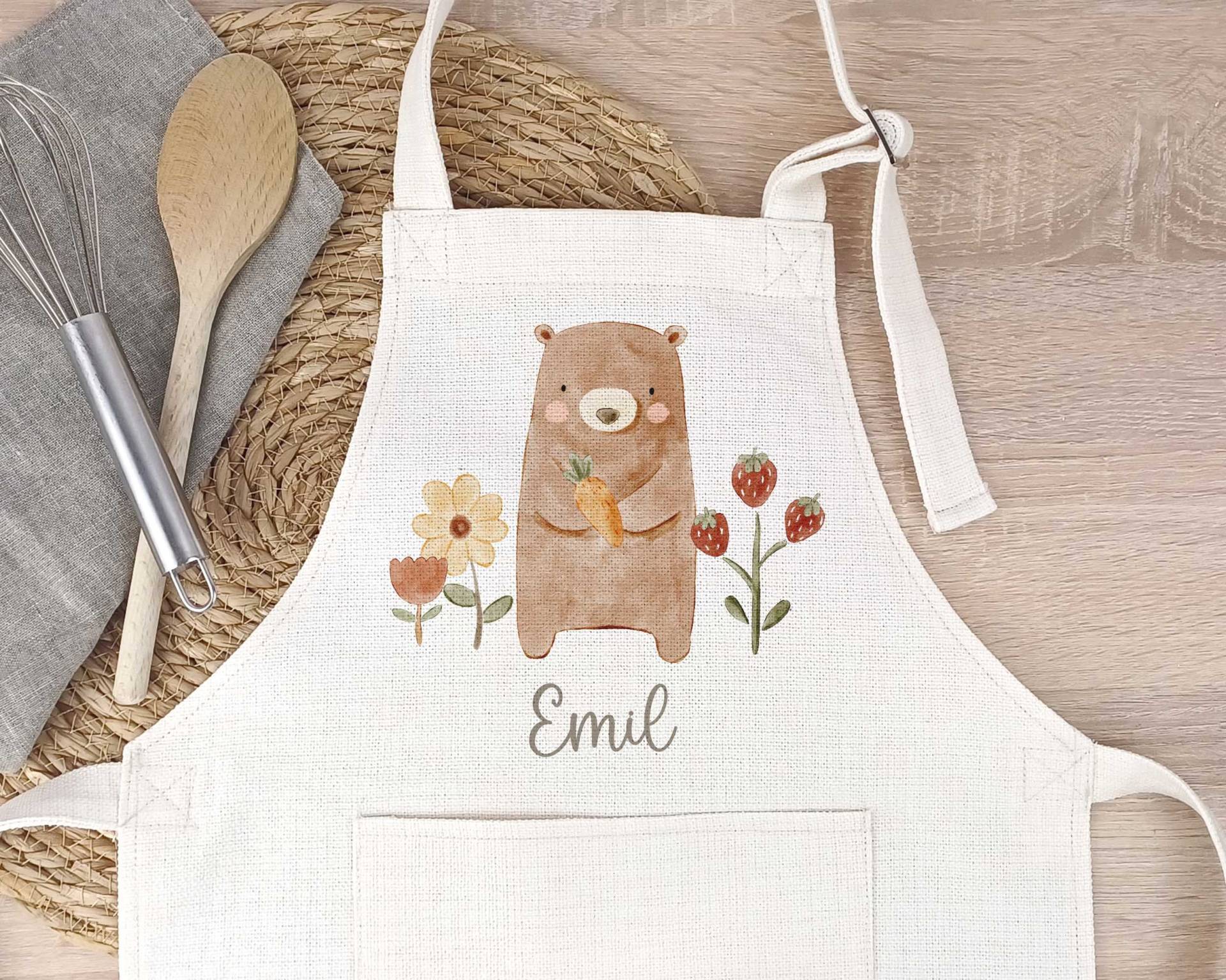 Schürze Für Kinder Personalisiert, Bär Backen Kochen Geschenkidee von SmallTreasuresDE