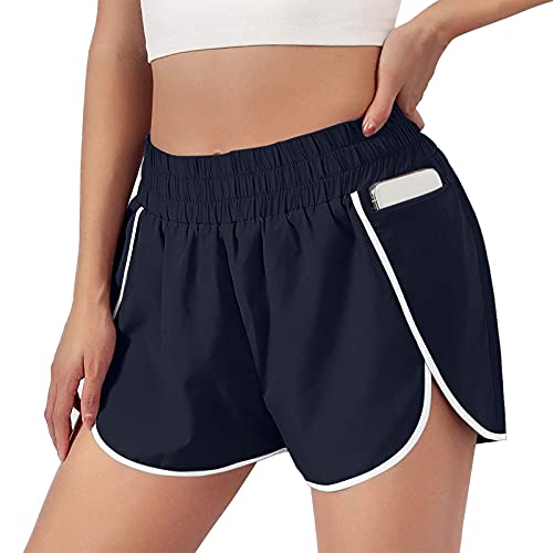 SmallYin Shorts Damen Sport Sommer Hohe Taille Leggings,Kurze Hose Schnelltrocknende mit Taschen Radlerhose Laufhose Yogahose Yoga Sport Jogging Gym Running Beiläufige Elastisch von SmallYin