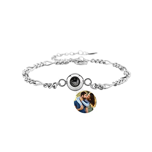 Benutzerdefinierte Kreis Projektion Foto Armbänder mit Bild im Inneren Foto Projektion Paare Armband Ich liebe dich Armband Geschenke für Mütter Tag Geburtstag Valentinstag Jahrestag,Stil 3 von Smallduuck