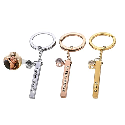 Personalisierte Foto Projektion Schlüsselanhänger Bar Schlüsselanhänger Ich liebe dich 100 Sprachen Schlüsselanhänger Silber Memorial Geschenk für Geburtstag Weihnachten Valentinstag,Stil 9 von Smallduuck