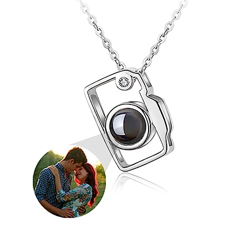 Personalisierte Kamera Bild Projektion Halskette für Frauen Silber Ich liebe dich 100 Sprachen Halskette Foto Projektion Halsketten personalisiertes Geschenk für Weihnachten Geburtstag,Stil 6 von Smallduuck