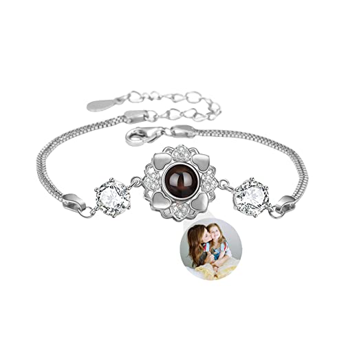 Smallduuck Benutzerdefinierte Blume Foto Armbänder mit Bild innerhalb Projektion Armbänder mit Fotos Bild Armband personalisierte Foto Jahrestag Mothers Day Memorial Geschenke für Frauen,Stil 1 von Smallduuck