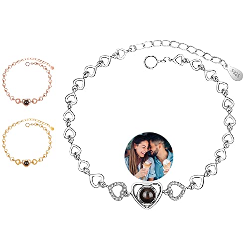 Smallduuck Benutzerdefinierte Herz-Foto-Armbänder für Frauen Bild Armbänder mit Fotos Ich liebe dich Projektion Armbänder für Frauen Jahrestage Geburtstag Weihnachten Mütter Tag,Stil 6 von Smallduuck