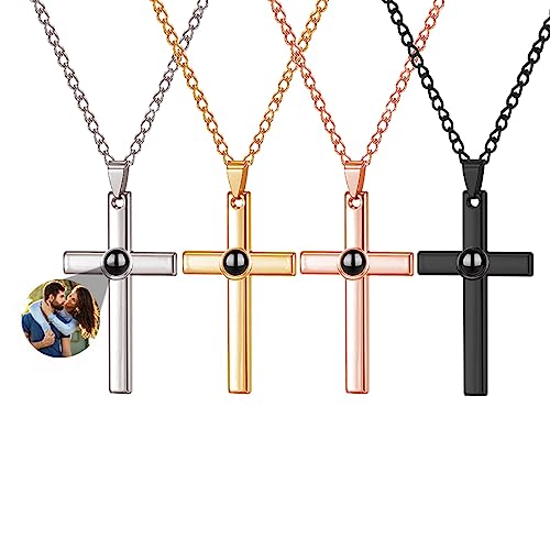 Smallduuck Ich liebe dich Halskette 100 Sprachen Silber personalisierte Foto Projektion Halsketten Kreuz Anhänger Projektion Halsketten personalisierte Geschenke für Frauen Ihr Mädchen,Stil 14 von Smallduuck