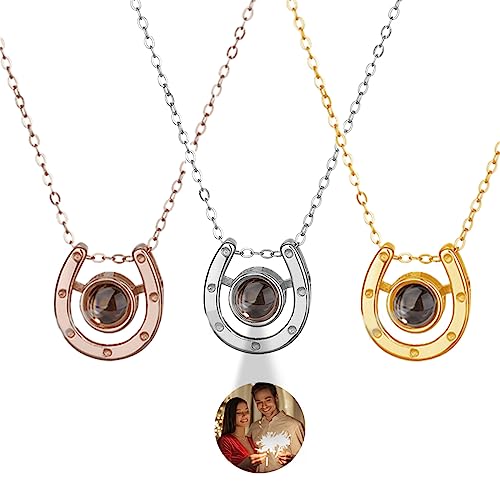Smallduuck Personalisierte Hufeisen Bild Projektion Halskette Silber Ich liebe dich 100 Sprachen Halskette Foto Projektion Halsketten personalisiertes Geschenk für Weihnachten Geburtstag,Stil 10 von Smallduuck