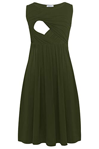 Smallshow Ärmelloses Patchwork-Umstandskleid mit Taschen für Frauen Army Green XX-Large Smallshow Ärmelloses Patchwork-Umstandskleid mit Taschen für Frauen Army Green XX-Large von Smallshow