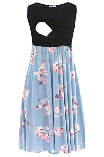 Smallshow Ärmelloses Stillkleid für Damen, Umstandsmode im Patchwork-SIL, XX-Large Smallshow Ärmelloses Stillkleid für Damen, Umstandsmode im Patchwork-SIL, XX-Large von Smallshow