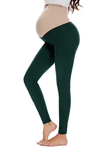 Smallshow Damen Lange Umstandsleggings Strcetch Umstandsmode Umstandshose Deep Green XXL von Smallshow