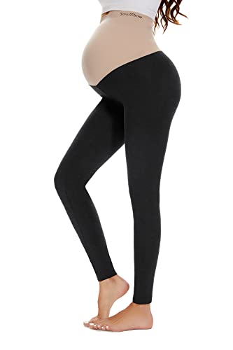 Smallshow Damen Lange Umstandsleggings Strcetch Umstandsmode Umstandshose Deep Grey XXL von Smallshow