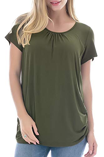Smallshow Damen Mutterschaft Stilltop Kurzarm Umstandstop Umstandsmode Schwangerschaft Stillshirt Army Green Small Smallshow Damen Mutterschaft Stilltop Kurzarm Umstandstop Umstandsmode Schwangerschaft Stillshirt Army Green Small von Smallshow
