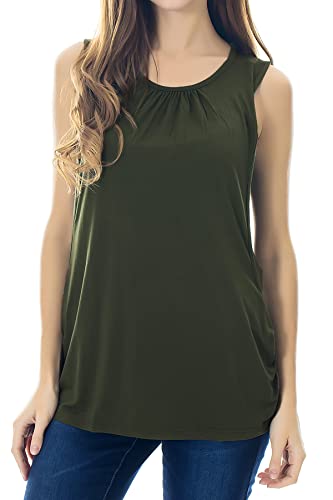 Smallshow Damen Mutterschafts Stillshirt Tank Tops Sommer Ärmellos Stillen Kleidung Army Green L von Smallshow