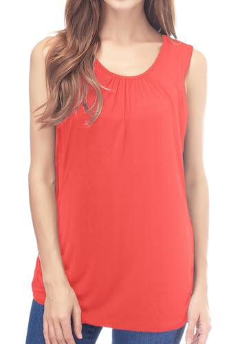 Smallshow Damen Mutterschafts Stillshirt Tank Tops Sommer Ärmellos Stillen Kleidung Orange XL von Smallshow