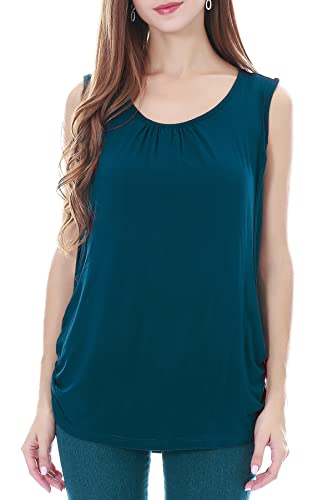Smallshow Damen Mutterschafts Stillshirt Tank Tops Sommer Ärmellos Stillen Kleidung Teal L von Smallshow