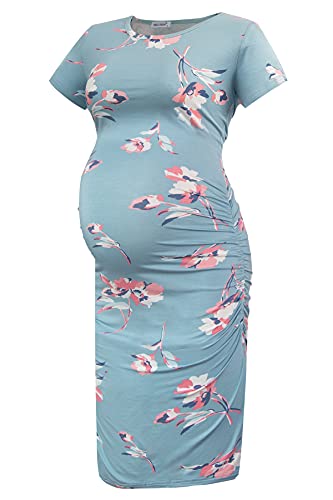 Smallshow Damen Umstandskleid Kurzarm Umstandsmode Kleid Sommer,SVP049,L von Smallshow