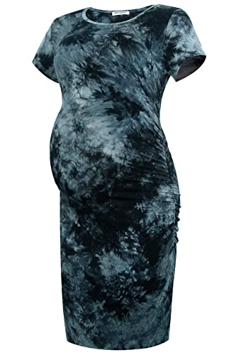 Smallshow Damen Umstandskleid Kurzarm Umstandsmode Kleid Sommer,SVP136,XXL von Smallshow