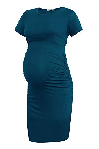 Smallshow Damen Umstandskleid Kurzarm Umstandsmode Kleid Sommer,Teal,XXL Smallshow Damen Umstandskleid Kurzarm Umstandsmode Kleid Sommer,Teal,XXL von Smallshow