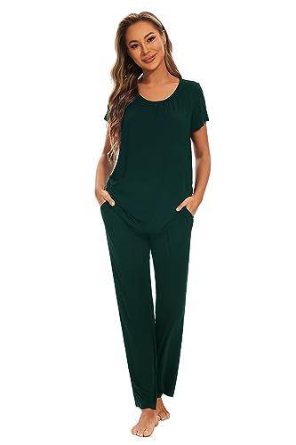 Smallshow Deman Stillpyjama Kurzarm Umstandsmode Schlafanzüge für Stillzeit,Deep Green,XL Smallshow Deman Stillpyjama Kurzarm Umstandsmode Schlafanzüge für Stillzeit,Deep Green,XL von Smallshow