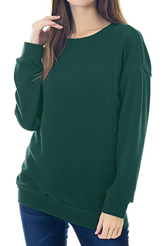 Smallshow Pflege Sweatshirt Langarm T-Shirt Bluse Stillen Pullover Tops Stillshirt Emerald Green L von Smallshow