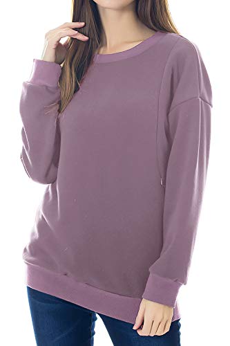 Smallshow Pflege Sweatshirt Langarm T-Shirt Bluse Stillen Pullover Tops Stillshirt L Misty Lilac von Smallshow