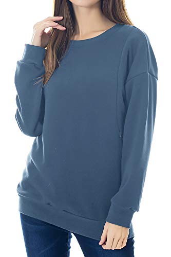 Smallshow Pflege Sweatshirt Langarm T-Shirt Bluse Stillen Pullover Tops Stillshirt S Grey Blue von Smallshow