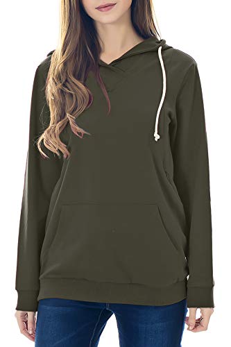 Smallshow Schwangere Pflege Damen Langarm Stillen Shirt Sweatshirt Kapuzenpullover Stillzeit Army Green 2XL von Smallshow