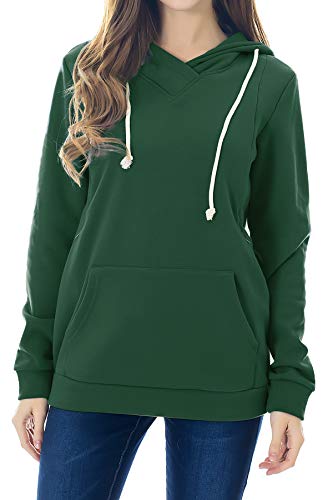 Smallshow Stillanzug Mutterschaft Fleece Stillpullover Stilloberteil Umstandsmode Hoodie Sweatshirt zum Stillen Grass Green L von Smallshow