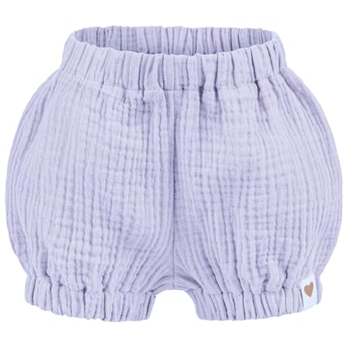 Baby Kinder Musselin Shorts Kurze Hose Uni Pumphose Sommerhose, Bekleidungsgröße: 74/80, Farbe: Flieder von Smarilla