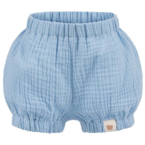 Baby Kinder Musselin Shorts Kurze Hose Uni Pumphose Sommerhose, Größe: 62/68, Farbe: Hellblau von Smarilla