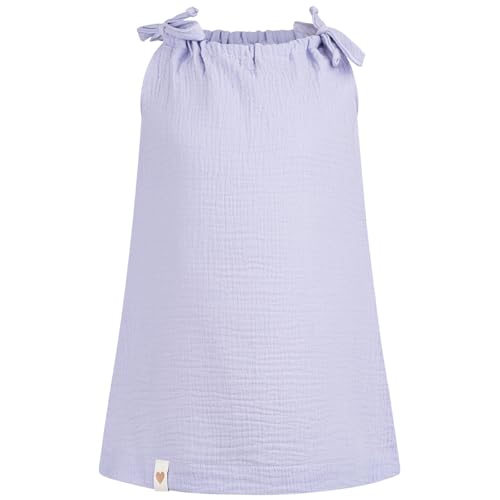 Baby Mädchen Musselin Kleid Trägerkleid Sommerkleid Uni, Bekleidungsgröße: 122/128, Farbe: Flieder von Smarilla
