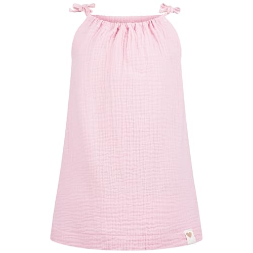 Baby Mädchen Musselin Kleid Trägerkleid Sommerkleid Uni, Größe: 110/116, Farbe: Rosa von Smarilla
