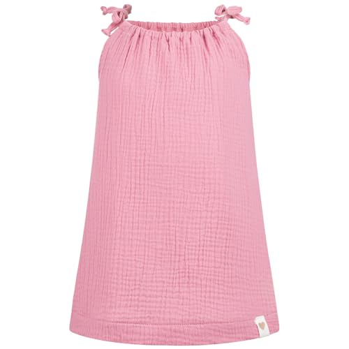 Baby Mädchen Musselin Kleid Trägerkleid Sommerkleid Uni, Bekleidungsgröße: 122/128, Farbe: Altrosa von Smarilla