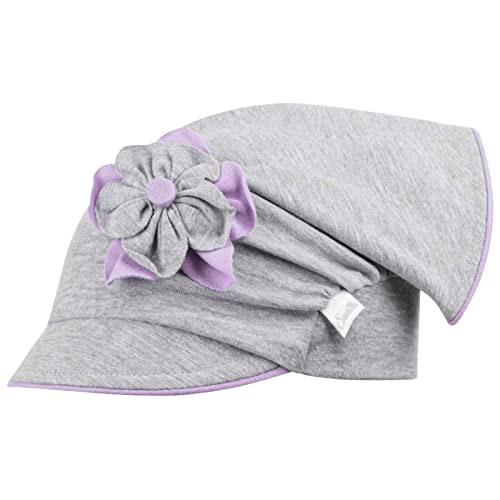 Mädchen Mütze Schirmmütze Kopftuch Schildmütze Sommer Baumwolle, Größe: 50-52, Farbe: Grau-Lila von Smarilla